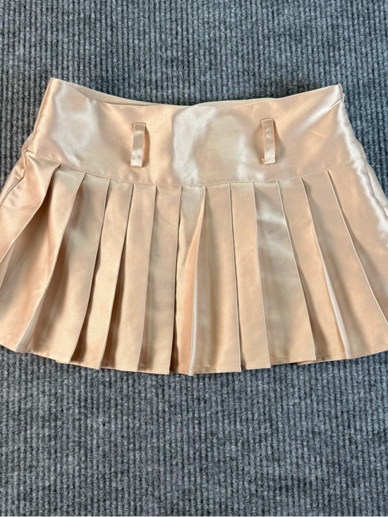 Baby Phat Dresses & Skirts - Baby Phat Satin Pleated Mini Skirt in Champagne Blush